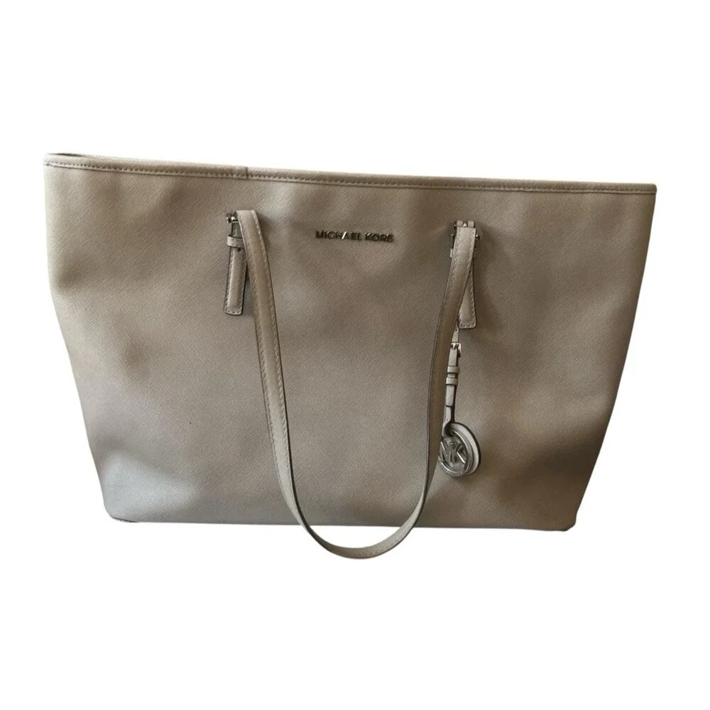 Michael Kors Large Tote Bag Padded Laptop Pocket Gray 16 x 11